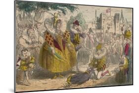 Queen Elizabeth and Sir Walter Raleigh, 1850-John Leech-Mounted Giclee Print