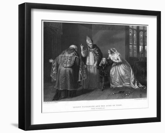 Queen Elizabeth and the Duke of York (King Richard II)-H Robinson-Framed Giclee Print