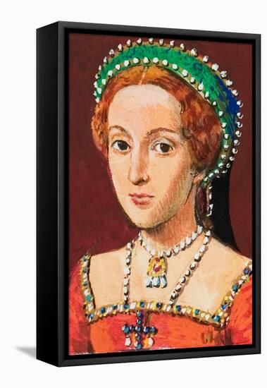 Queen Elizabeth as a Young Woman-Clive Uptton-Framed Stretched Canvas