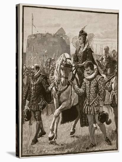 Queen Elizabeth at Tilbury, Illustration from 'Cassell's Illustrated History of England'-English School-Stretched Canvas