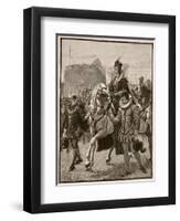 Queen Elizabeth at Tilbury, Illustration from 'Cassell's Illustrated History of England'-English School-Framed Giclee Print