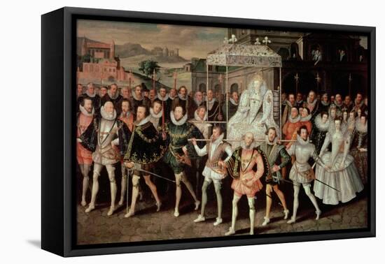 Queen Elizabeth I (1533-1603) Being Carried in Procession (Eliza Triumphans) C.1601-Robert Peake-Framed Stretched Canvas