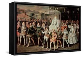 Queen Elizabeth I (1533-1603) Being Carried in Procession (Eliza Triumphans) C.1601-Robert Peake-Framed Stretched Canvas