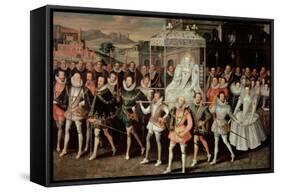 Queen Elizabeth I (1533-1603) Being Carried in Procession (Eliza Triumphans) C.1601-Robert Peake-Framed Stretched Canvas