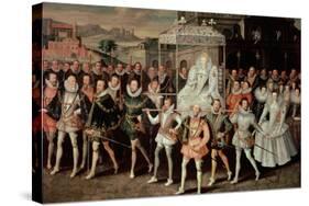 Queen Elizabeth I (1533-1603) Being Carried in Procession (Eliza Triumphans) C.1601-Robert Peake-Stretched Canvas