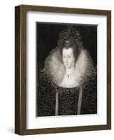 Queen Elizabeth I (1533-1603) from 'Gallery of Portraits', Published in 1833-null-Framed Giclee Print