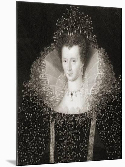 Queen Elizabeth I (1533-1603) from 'Gallery of Portraits', Published in 1833-null-Mounted Giclee Print