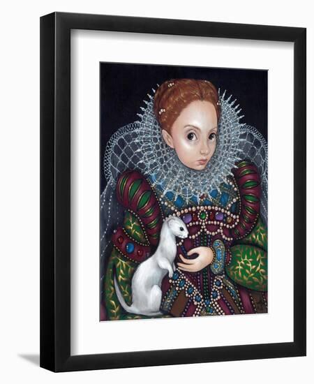 Queen Elizabeth I and an Ermine - a Tudor Portrait-Jasmine Becket-Griffith-Framed Art Print