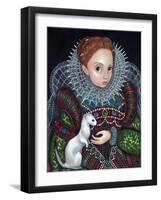 Queen Elizabeth I and an Ermine - a Tudor Portrait-Jasmine Becket-Griffith-Framed Art Print