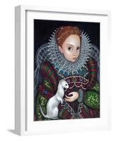 Queen Elizabeth I and an Ermine - a Tudor Portrait-Jasmine Becket-Griffith-Framed Art Print