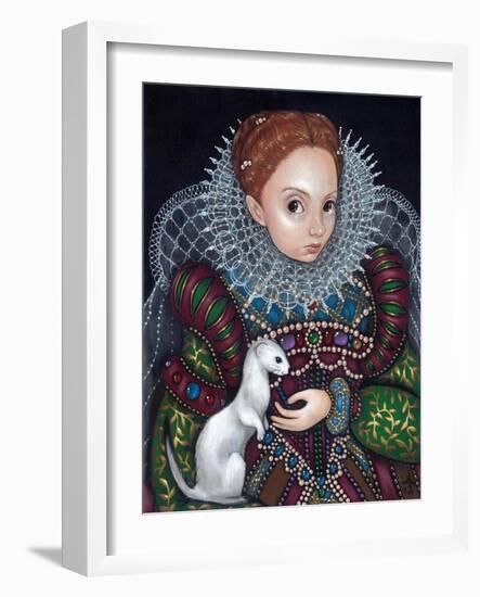 Queen Elizabeth I and an Ermine - a Tudor Portrait-Jasmine Becket-Griffith-Framed Art Print