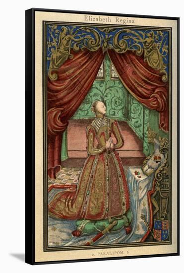 Queen Elizabeth I at Prayer, 1569-null-Framed Stretched Canvas