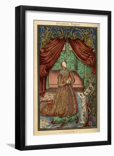 Queen Elizabeth I at Prayer, 1569-null-Framed Premium Giclee Print