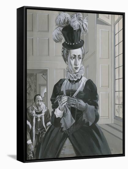 Queen Elizabeth I, Hearing News of the Execution of Mary Queen of Scots-Angus Mcbride-Framed Stretched Canvas