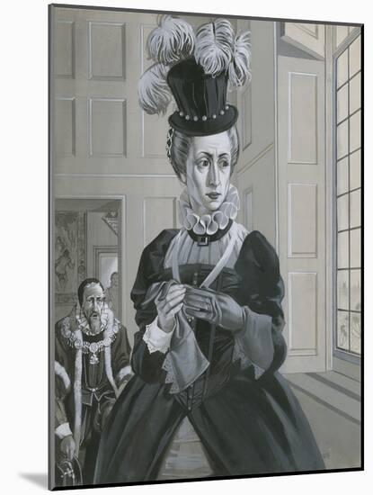 Queen Elizabeth I, Hearing News of the Execution of Mary Queen of Scots-Angus Mcbride-Mounted Giclee Print