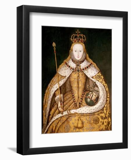 Queen Elizabeth I in Coronation Robes, circa 1559-null-Framed Giclee Print