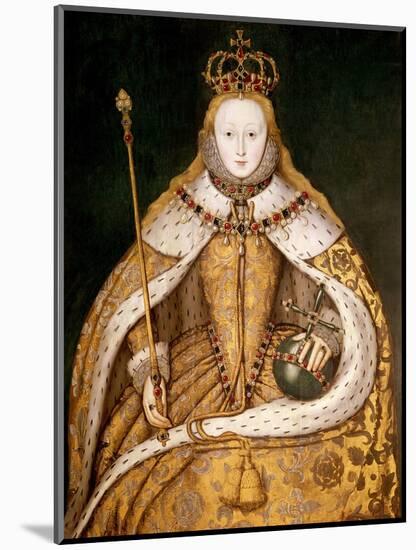 Queen Elizabeth I in Coronation Robes, circa 1559-null-Mounted Giclee Print