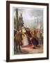 Queen Elizabeth I Knights Francis Drake on His Ship "Golden Hind" after His Round the World Voyage-W.s. Bagdatopulos-Framed Art Print