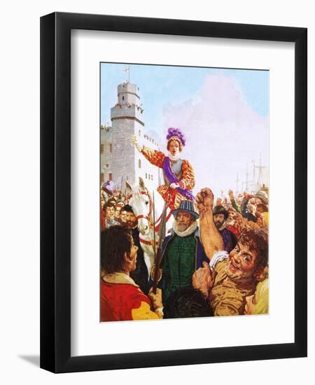 Queen Elizabeth I Making Her Armada Speech-C.l. Doughty-Framed Giclee Print