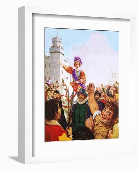 Queen Elizabeth I Making Her Armada Speech-C.l. Doughty-Framed Giclee Print