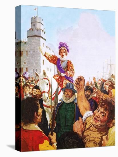 Queen Elizabeth I Making Her Armada Speech-C.l. Doughty-Stretched Canvas