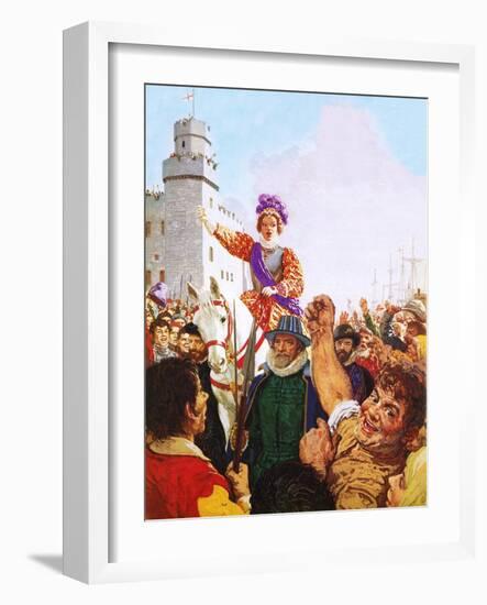 Queen Elizabeth I Making Her Armada Speech-C.l. Doughty-Framed Giclee Print