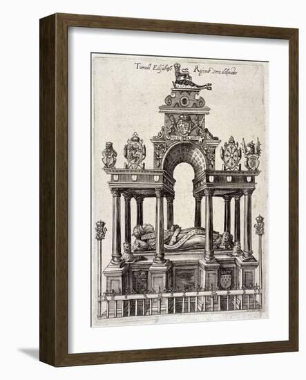 Queen Elizabeth I's Tomb in the Henry VII Chapel, Westminster Abbey, London, C1680-null-Framed Giclee Print