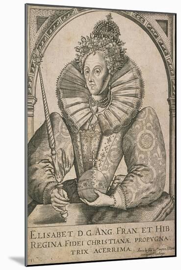 Queen Elizabeth I with Sceptre and Orb, C1650-null-Mounted Giclee Print