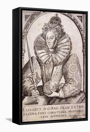Queen Elizabeth I with Sceptre and Orb, C1650-null-Framed Stretched Canvas