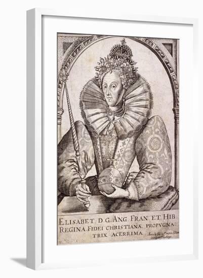 Queen Elizabeth I with Sceptre and Orb, C1650-null-Framed Giclee Print