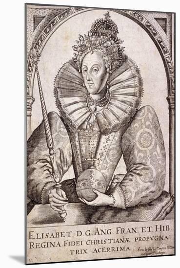 Queen Elizabeth I with Sceptre and Orb, C1650-null-Mounted Giclee Print