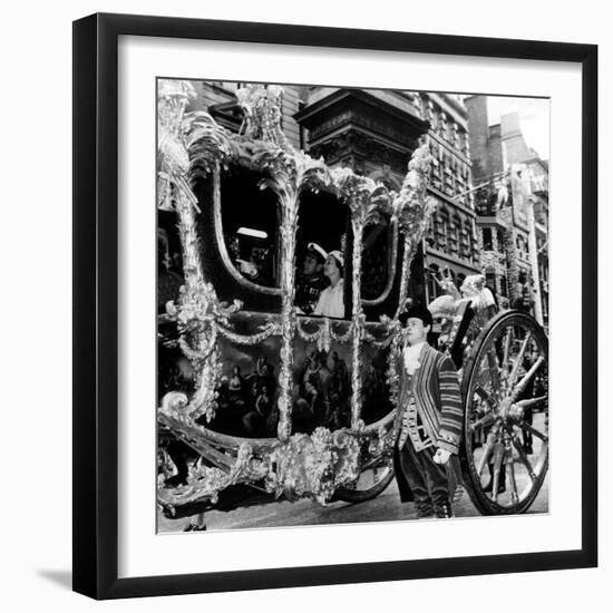 Queen Elizabeth I1 and Prince Philip June 1977 on Their Way to St Pauls For Thanks Giving Service-null-Framed Photographic Print