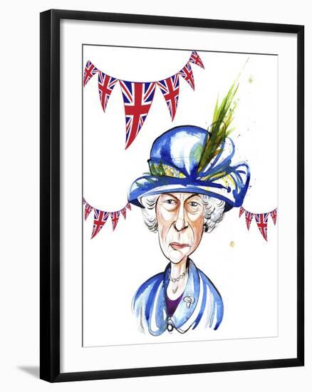 Queen Elizabeth II 2012, diamond jubilee, by Neale Osborne-Neale Osborne-Framed Giclee Print