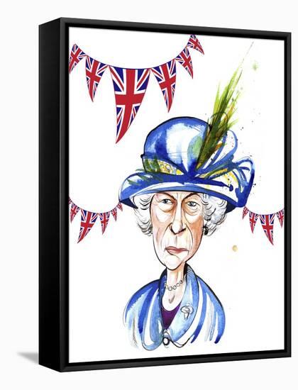 Queen Elizabeth II 2012, diamond jubilee, by Neale Osborne-Neale Osborne-Framed Stretched Canvas