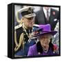 Queen Elizabeth II and Prince Philip Arrive for Remembrance Day Service, Westminster Abbey, London-null-Framed Stretched Canvas