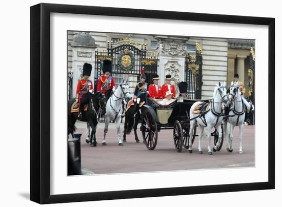 Queen Elizabeth II and Prince Philip at Trooping the Colour ceremony 2015-Associated Newspapers-Framed Photo