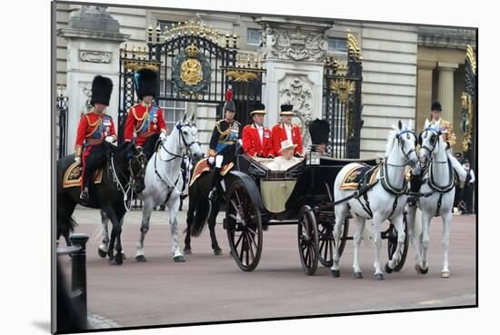 Queen Elizabeth II and Prince Philip at Trooping the Colour ceremony 2015-Associated Newspapers-Mounted Photo