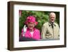 Queen Elizabeth II and Prince Philip wave to the crowd at her 90th birthday celebrations-Associated Newspapers-Framed Photo