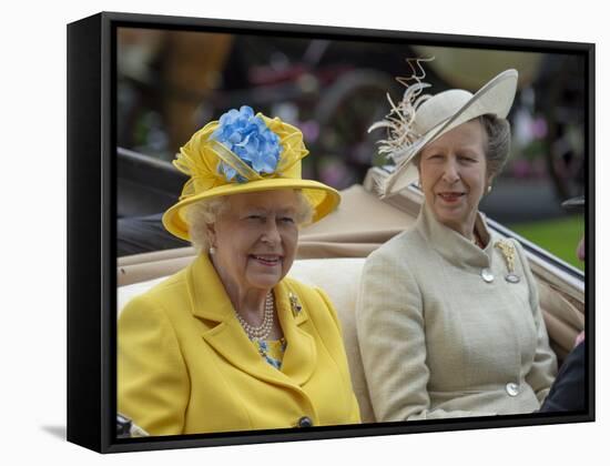 Queen Elizabeth II and Princess Anne at Ascot-Associated Newspapers-Framed Stretched Canvas