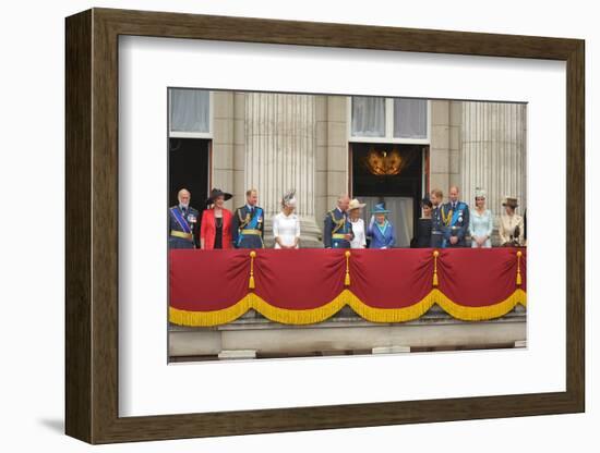 Queen Elizabeth II and the Royal family on the balcony of Buckingham Palace-Associated Newspapers-Framed Photo