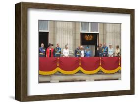 Queen Elizabeth II and the Royal family on the balcony of Buckingham Palace-Associated Newspapers-Framed Photo