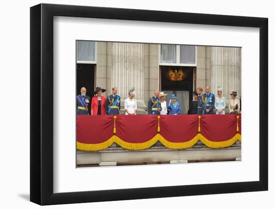 Queen Elizabeth II and the Royal family on the balcony of Buckingham Palace-Associated Newspapers-Framed Photo