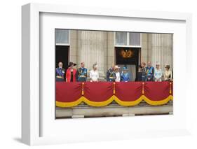 Queen Elizabeth II and the Royal family on the balcony of Buckingham Palace-Associated Newspapers-Framed Photo