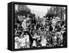 Queen Elizabeth II at a Street Party in Fancy Dress in Methley Street and Radcot Street in London-null-Framed Stretched Canvas