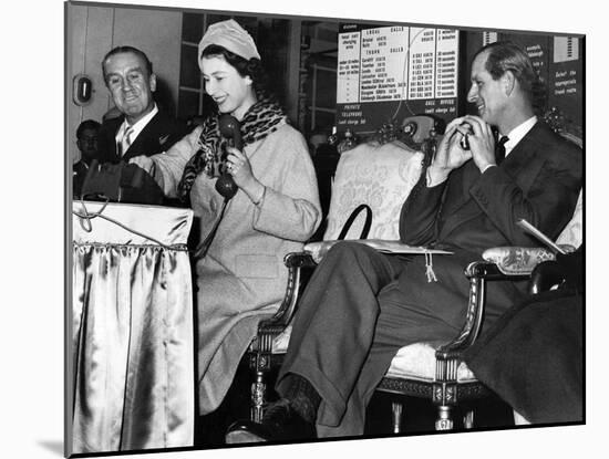 Queen Elizabeth II at Bristol Telephone Exchange-Associated Newspapers-Mounted Photo