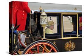 Queen Elizabeth II at her Annual Birthday Parade Trooping the Colour-null-Stretched Canvas