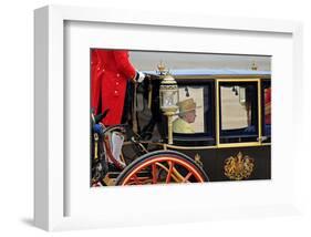 Queen Elizabeth II at her Annual Birthday Parade Trooping the Colour-null-Framed Art Print