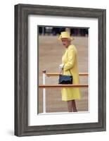 Queen Elizabeth II at her Annual Birthday Parade Trooping the Colour-null-Framed Art Print