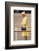 Queen Elizabeth II at her Annual Birthday Parade Trooping the Colour-null-Framed Art Print