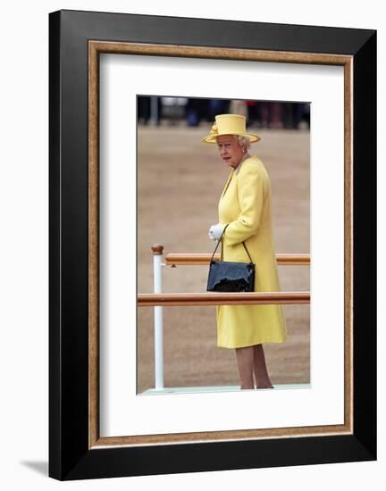 Queen Elizabeth II at her Annual Birthday Parade Trooping the Colour-null-Framed Art Print